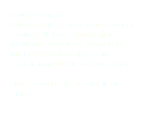 Product Information: Polyester warp knit keeps patients drier by allowing fluids to pass through more quickly and evaporate by spreading the fluid throughout the soaker. Stain resistant, more durable and faster drying. Please contact us for more details and pricing. 